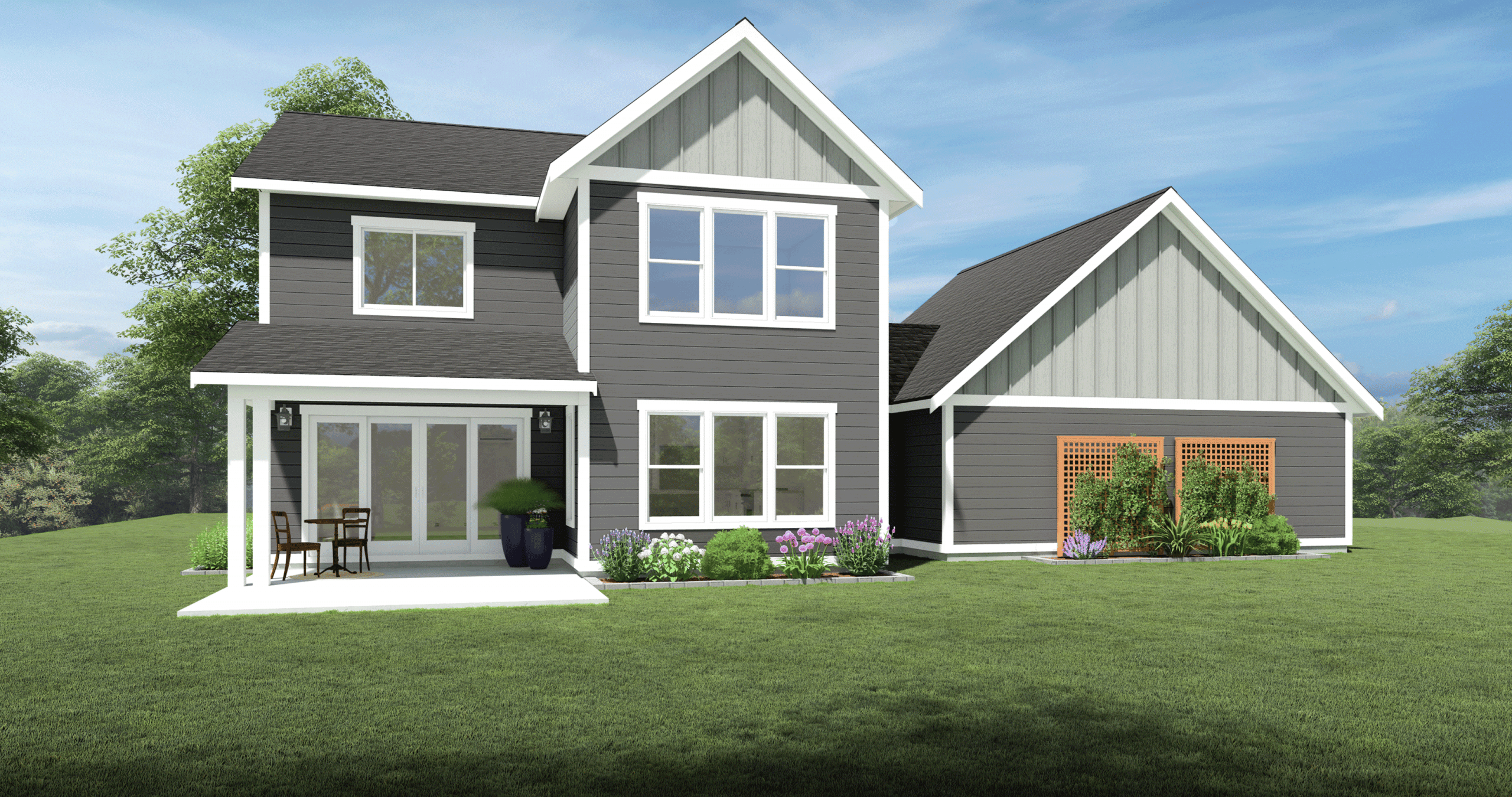 Fern Traditional Home Plan Full Back View