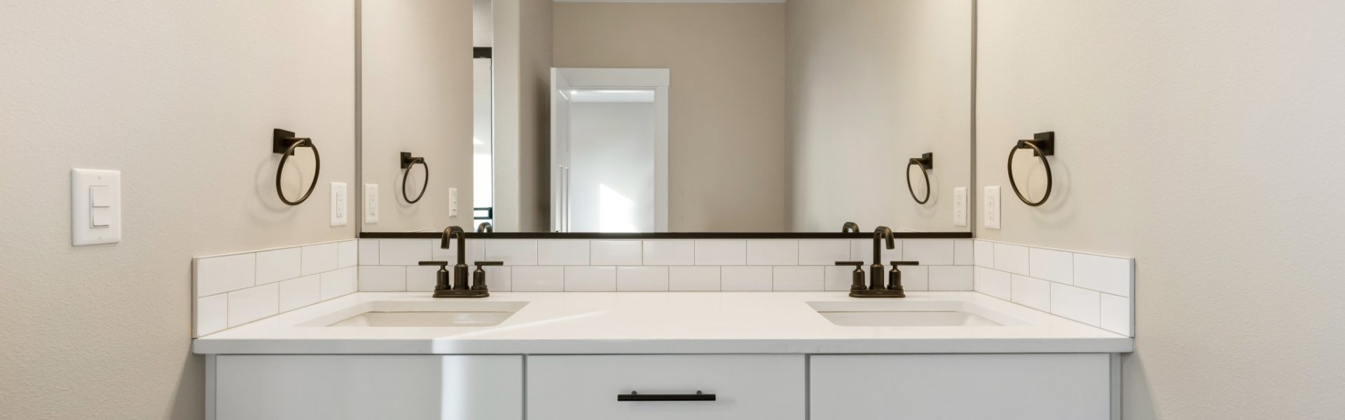 Bathroom with double vanity sinks