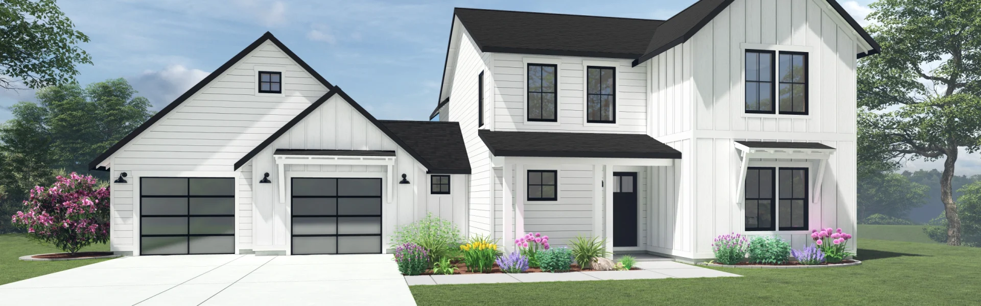 Farmhouse floor plan photo real rendering
