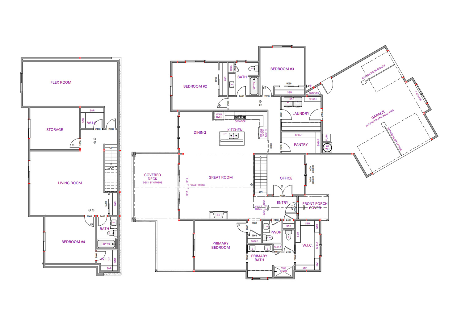 Lexar Homes Maple floor plan with added daylight basement