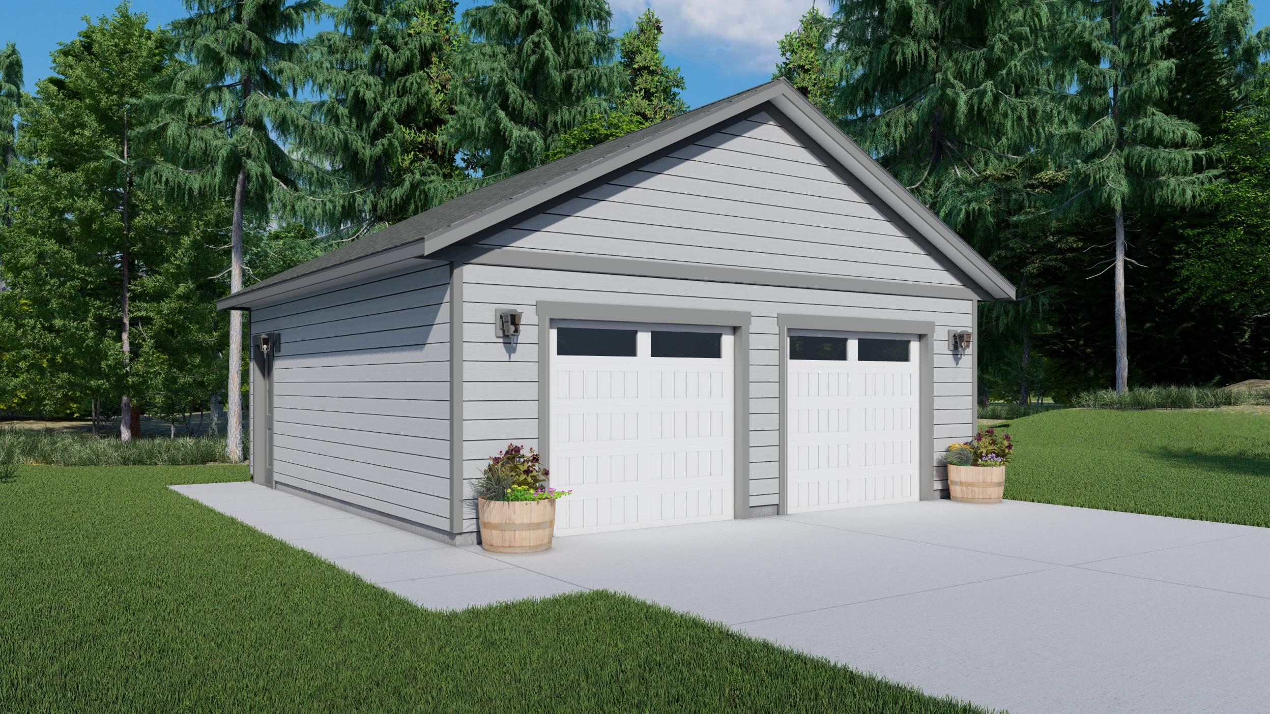 Photo real rendering of a detached garage shop